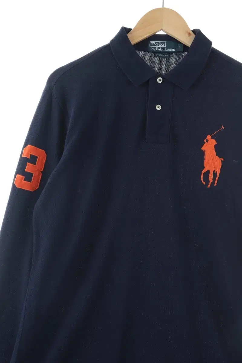 (L) Polo Ralph Lauren kara Long Sleeve T-Shirt Navy Big Pony Rugby-1048A