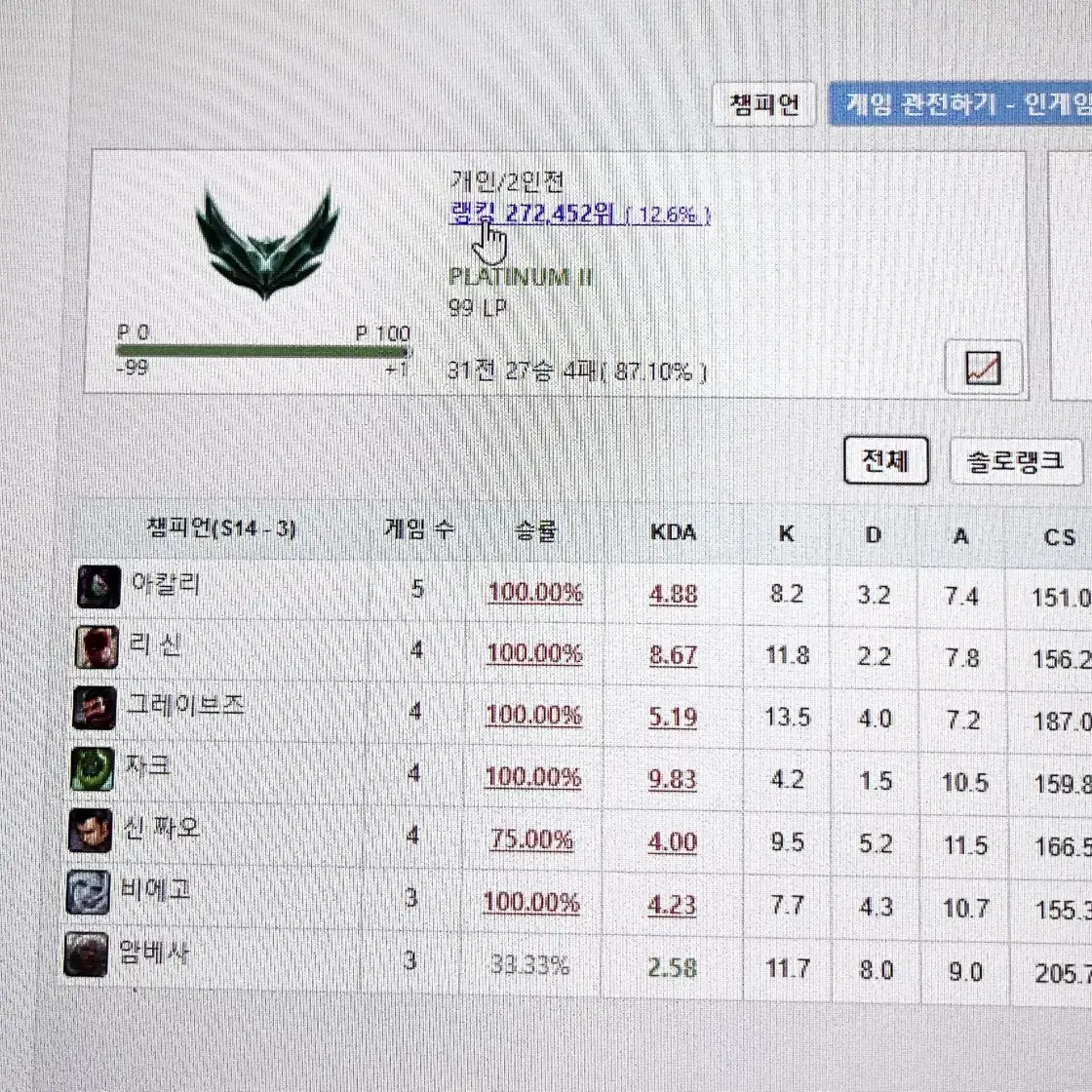 리그오브레전드 LoL 최저가 개인 !