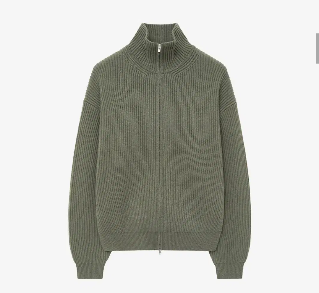 Insilence cashmere zip-up sweater khaki gray