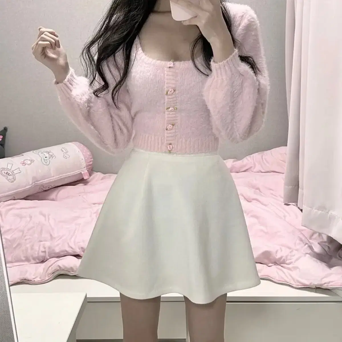 딸기부티크 이브닝 스커트 evening skirt 페일솝 스너그