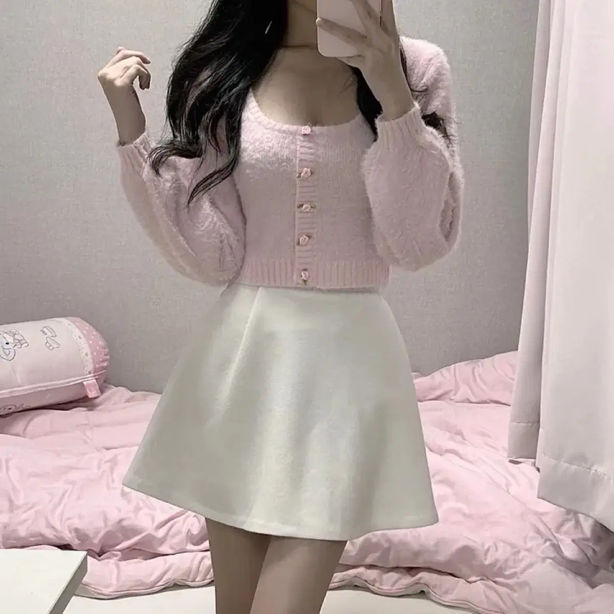 딸기부티크 이브닝 스커트 evening skirt 페일솝 스너그