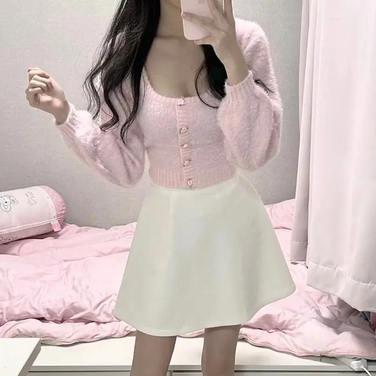 딸기부티크 이브닝 스커트 evening skirt 페일솝 스너그