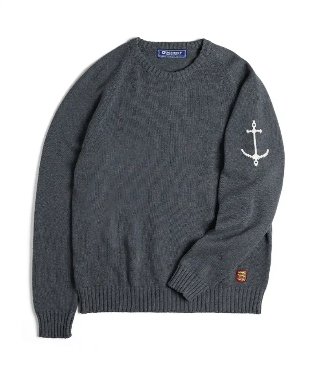 Guernsey Woollen Nagrand Crew Neck Cotton Sweater - Dark Grey (XL)