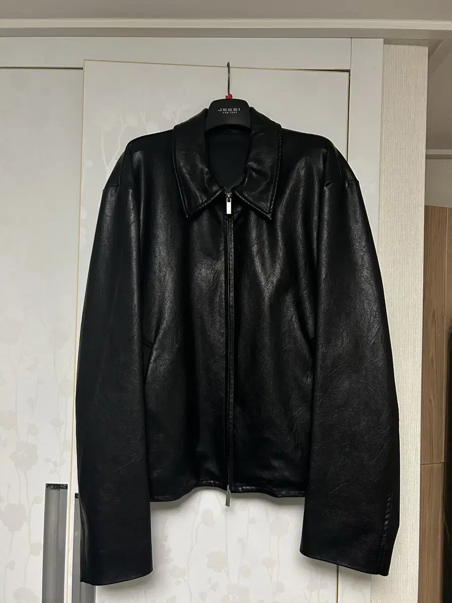 Bastik semi Over Simple Leather Jacket_Black M