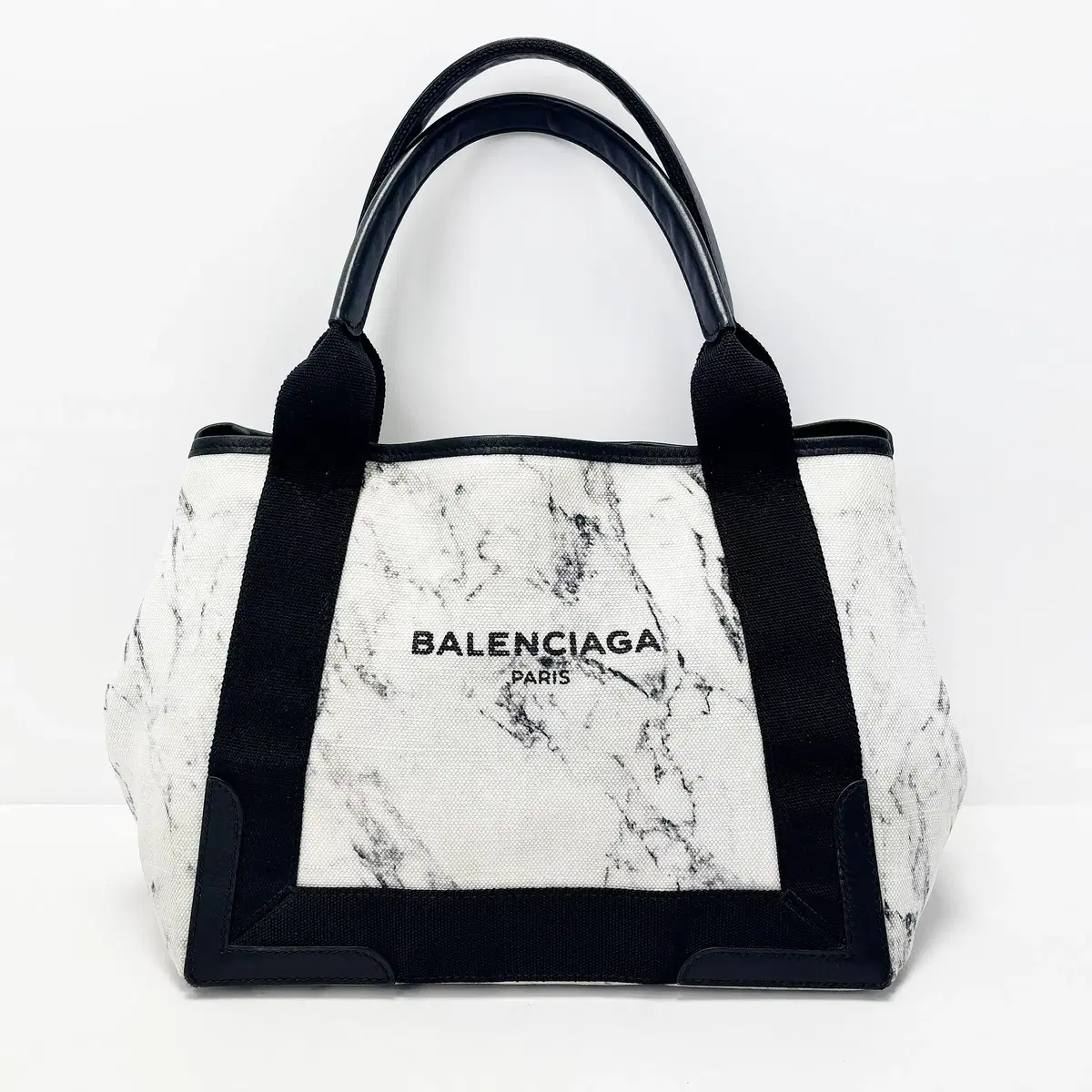 Balenciaga White Marbled Canvas Mini Tote 4VVCB31163