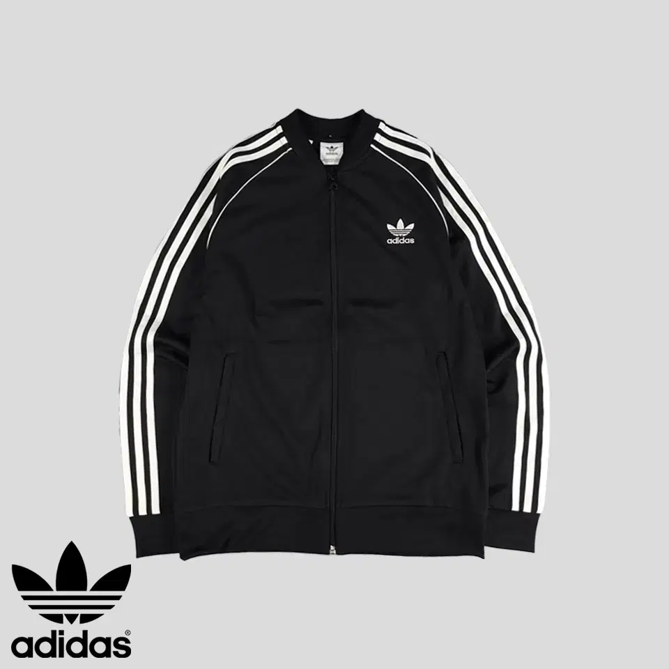 Adidas Black White Pipeline Trefoilogo BloomType Tracktop Zip Up Jersey