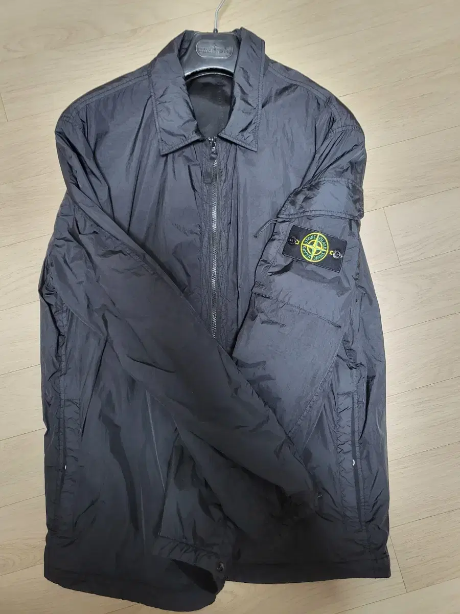 Stone Island Crinkle Wrap Overshirt Black