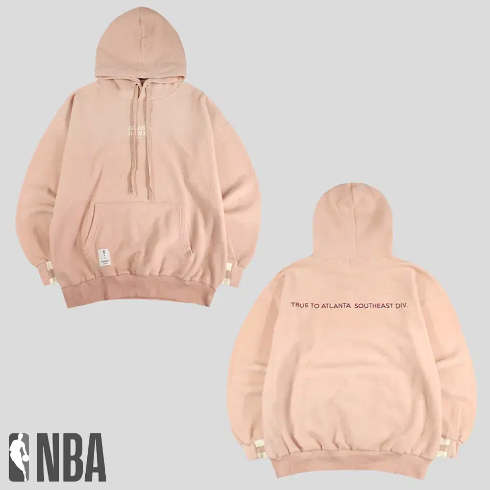 NBA Envy Baby Pink White Atlanta Hawks Embroidered Logo Fleece Hoodie