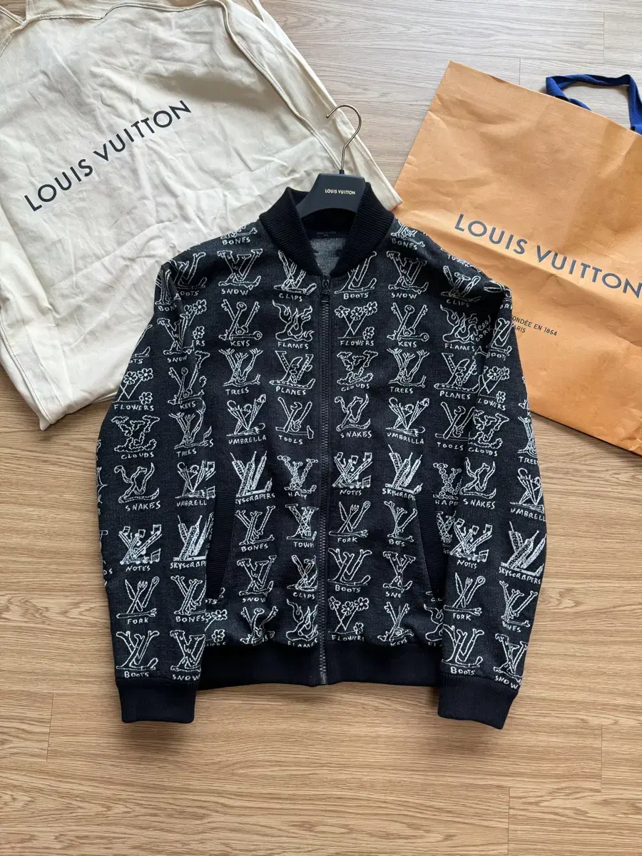 [New,L,Department Store Edition]Louis Vuitton Cartoon Jacquard Bloomers Jacket Jumper