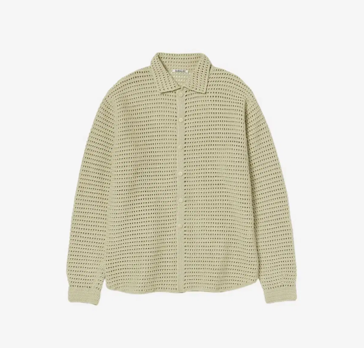 Aurari hand crochet wool knit shirt light khaki 4 sells