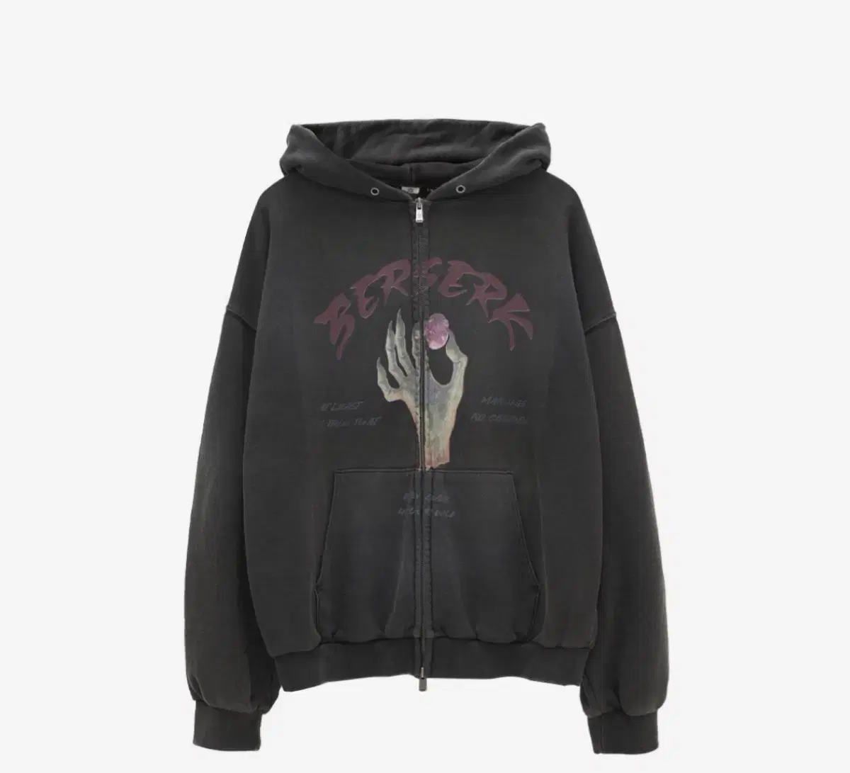 3size) polythene berserker hoodie zip-up hoodie zip-up