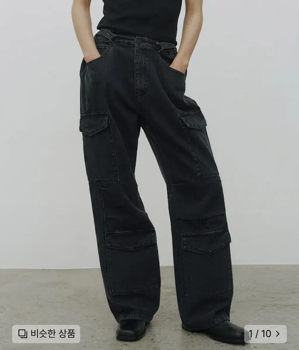 (48) Neuer Utility Cargo Wide Denim Pants (Gray)