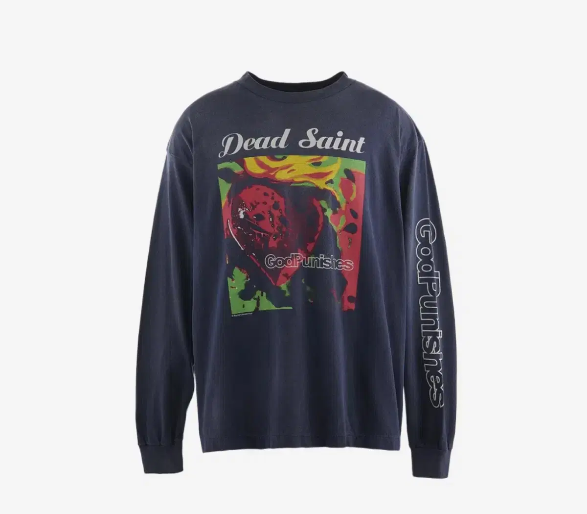 Saint Michael Dead Saint Long Sleeve T-Shirt Navy - 24FW