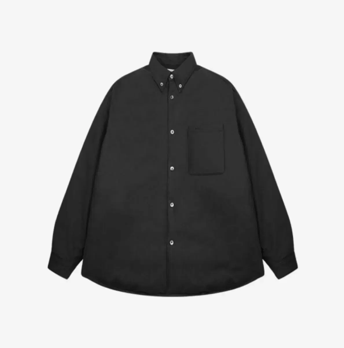 STU Goose Down Puffer Shirt Jacket Black