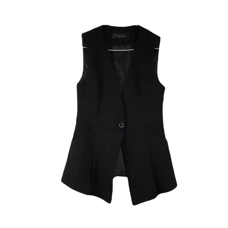 E8579 PASTIME W85 Black One-Button Long Vest/Dirk