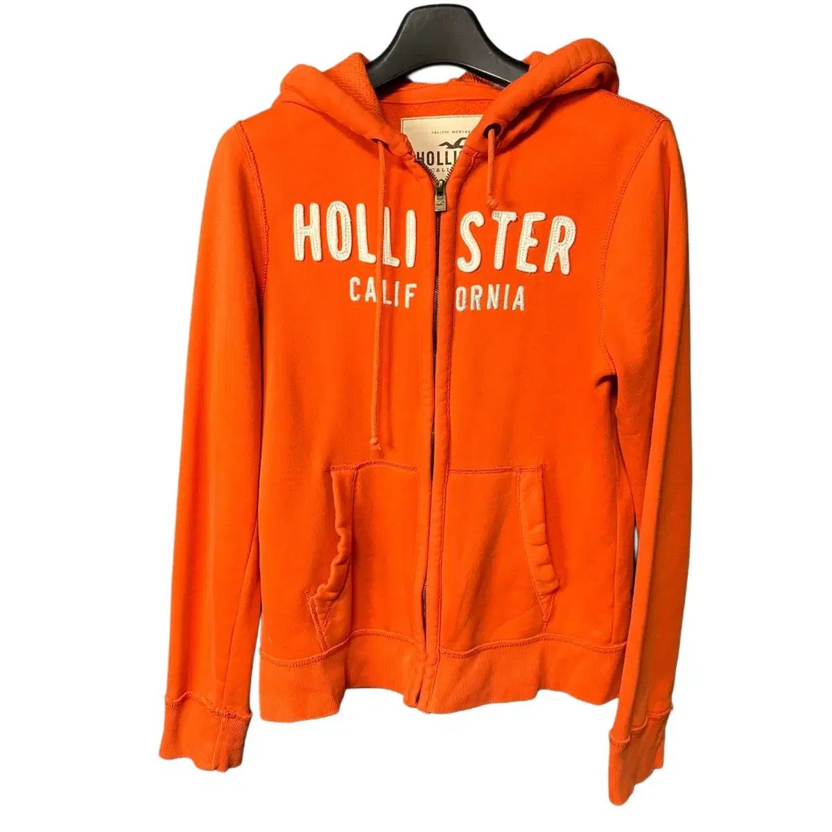 M Hollister Logo Orange Hooded Zip-Up