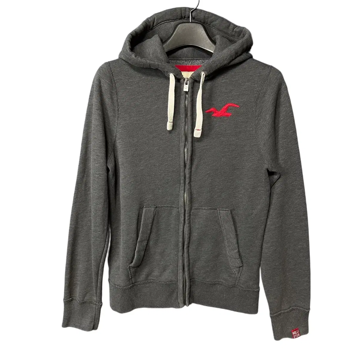 M Hollister Logo Charcoal Hooded Zip-up