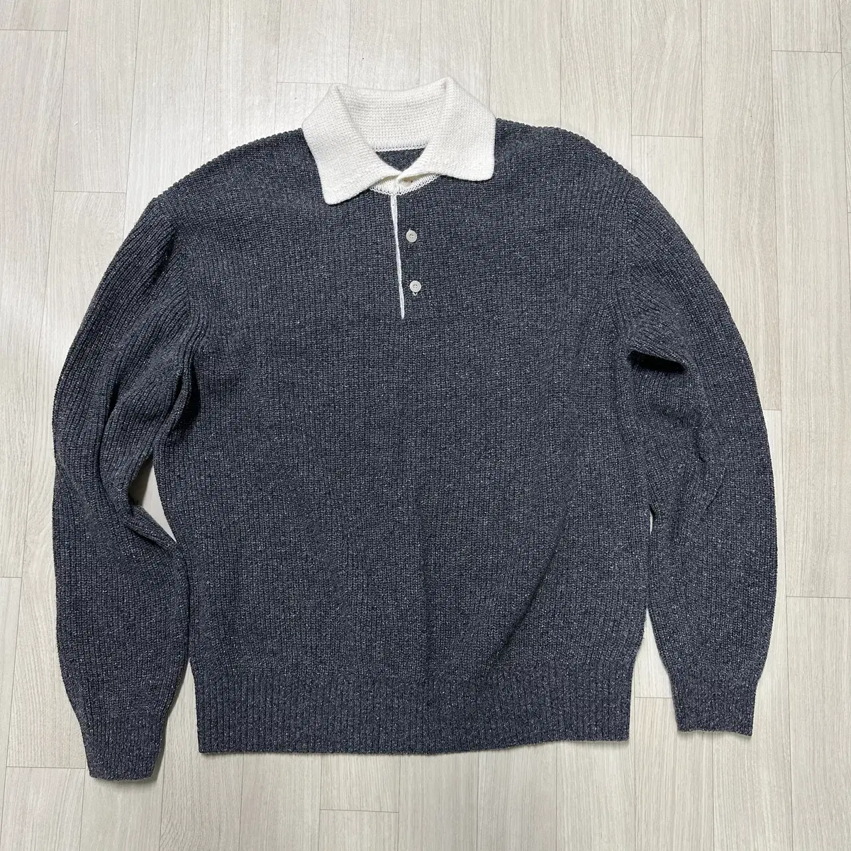 [2] Pottery Rugby Polo Knit_Melange Gré