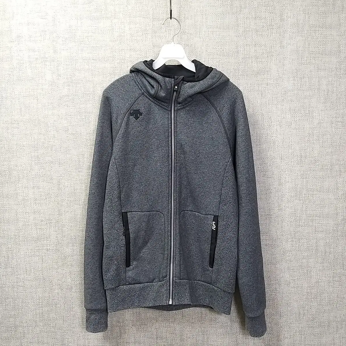 4d. Descent Melange Gray Brushed Zipped Hood for Men95