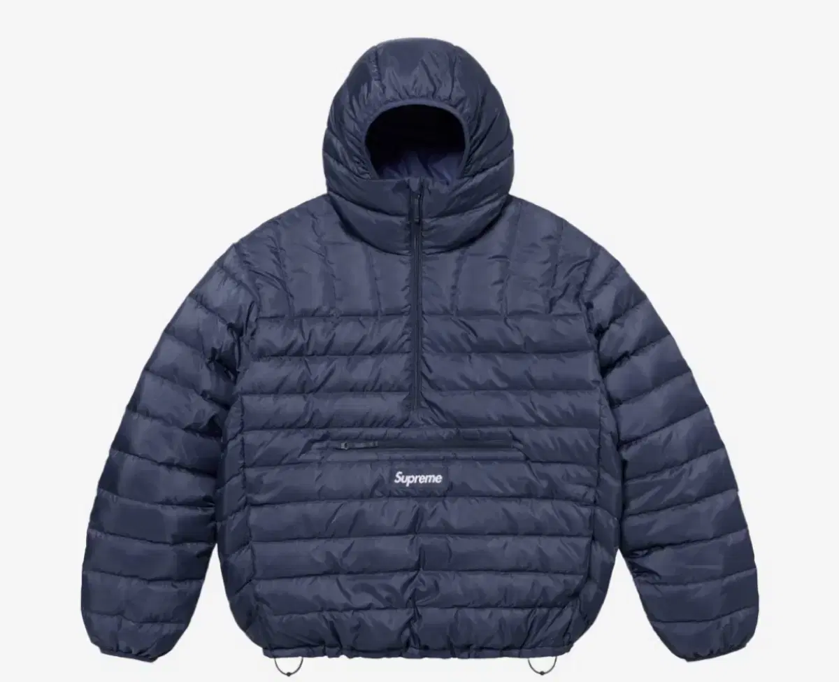 Supreme Micro Down Half Zip Hooded Pullover Navy - 24FW