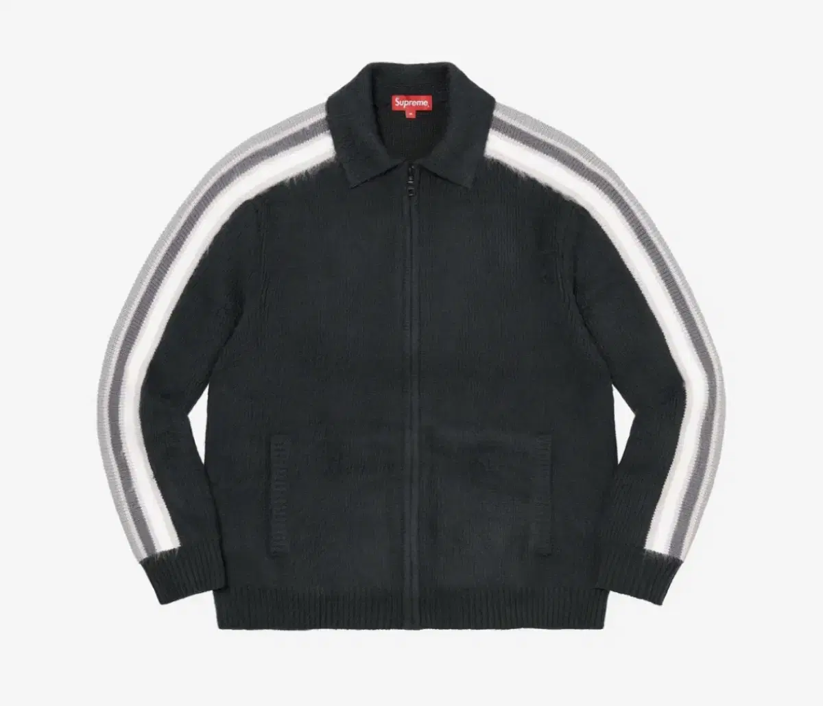 Supreme Sleeve Stripe Zip Up Sweater