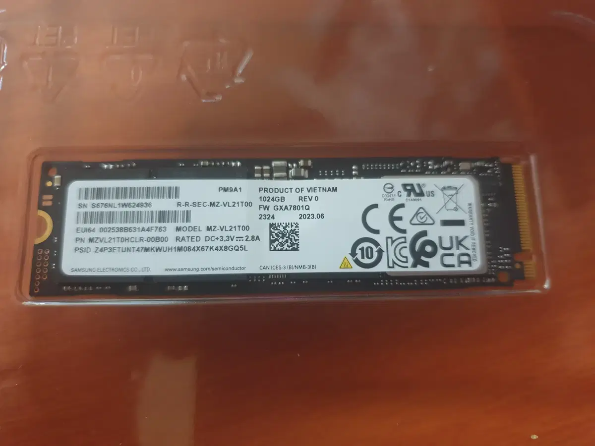 삼성 SSD PM9A1 m.2 1TB 팝니다.