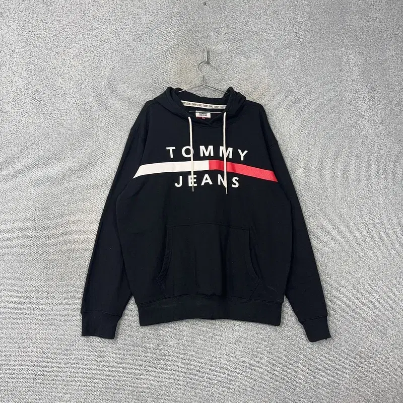 Tommy Jins Printed Logo Black Overcoat Hoodie XXL