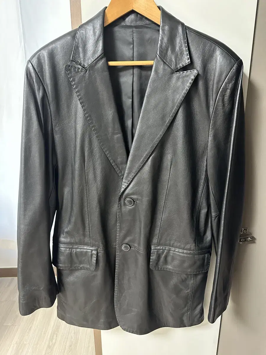 Sally & John New York Black leather blazer jacket for Men