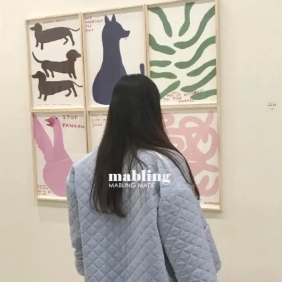 마블링 mabling 벨벳 퀼팅 자켓