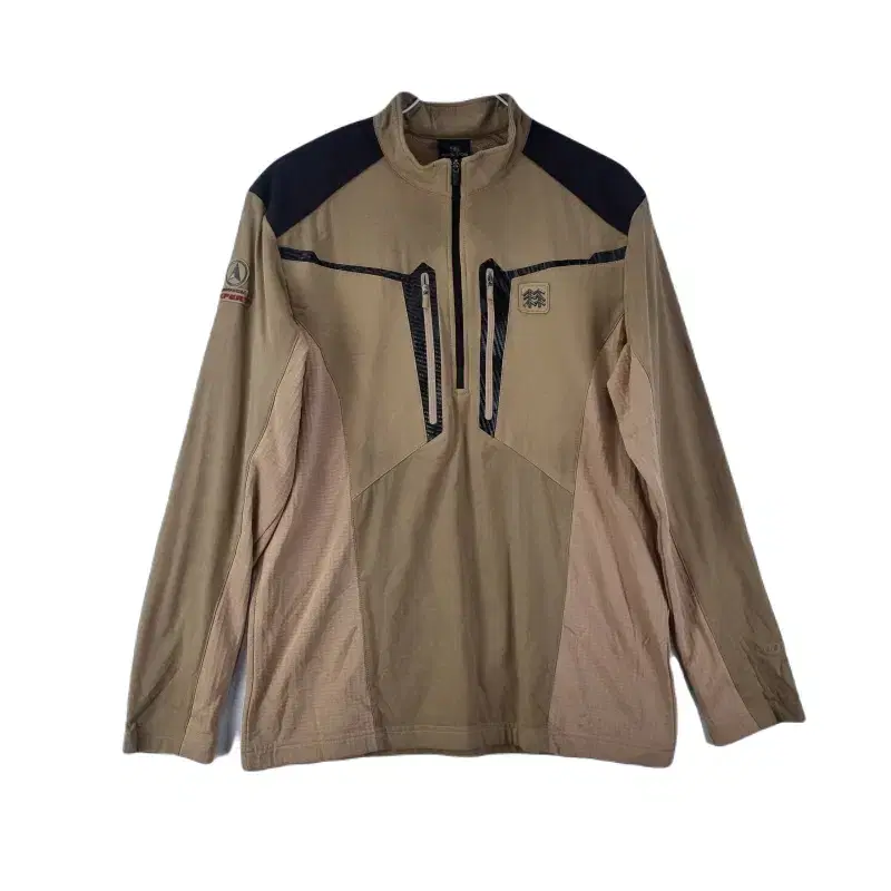 E8638 KOLON Men's 100 Outdoor Beige Long Sleeve Zip Tee/Dirk