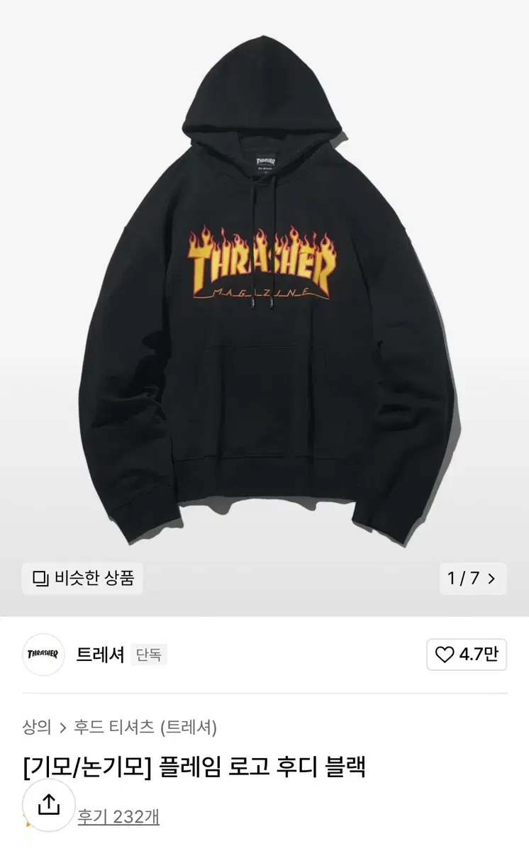 Thresher Flame Logo Hoodie Black L