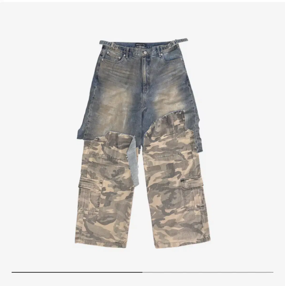 [2]Grayson's ProjectGR Layered Cargo Denim Pants bloo camo