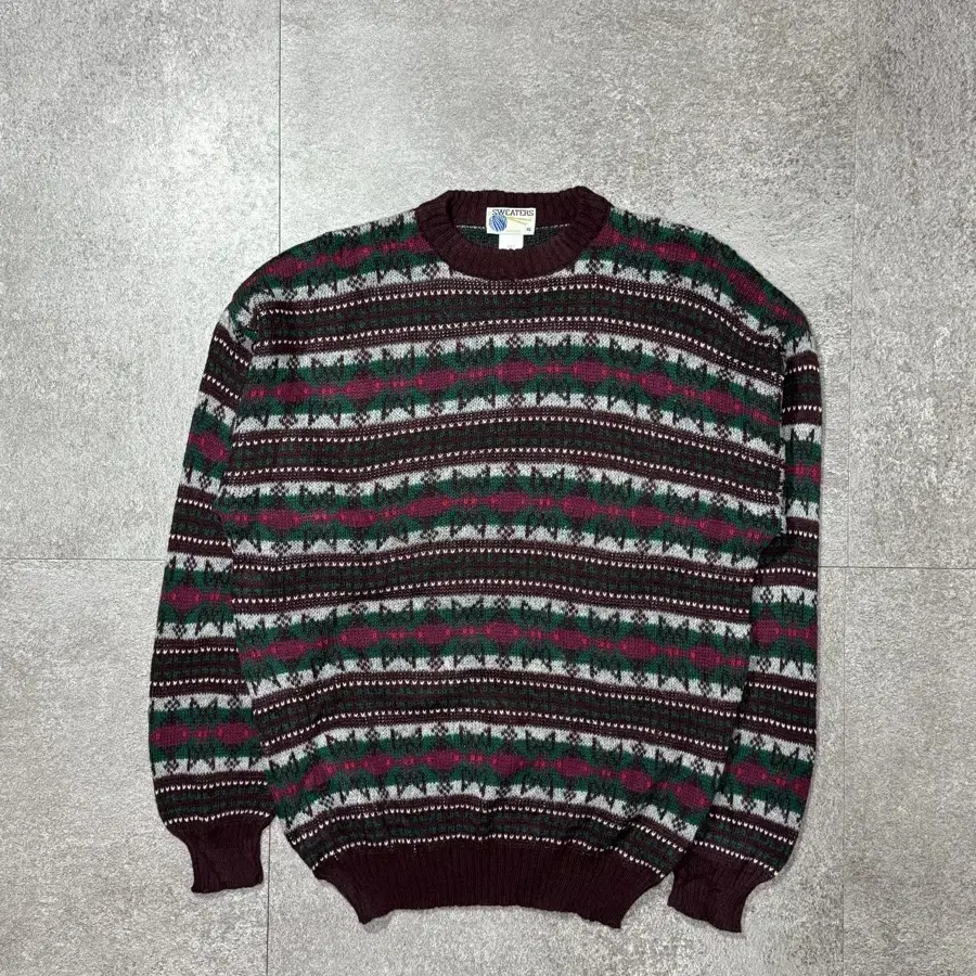 XL/ Vintage Fair Isle Wool Sweater/ N15