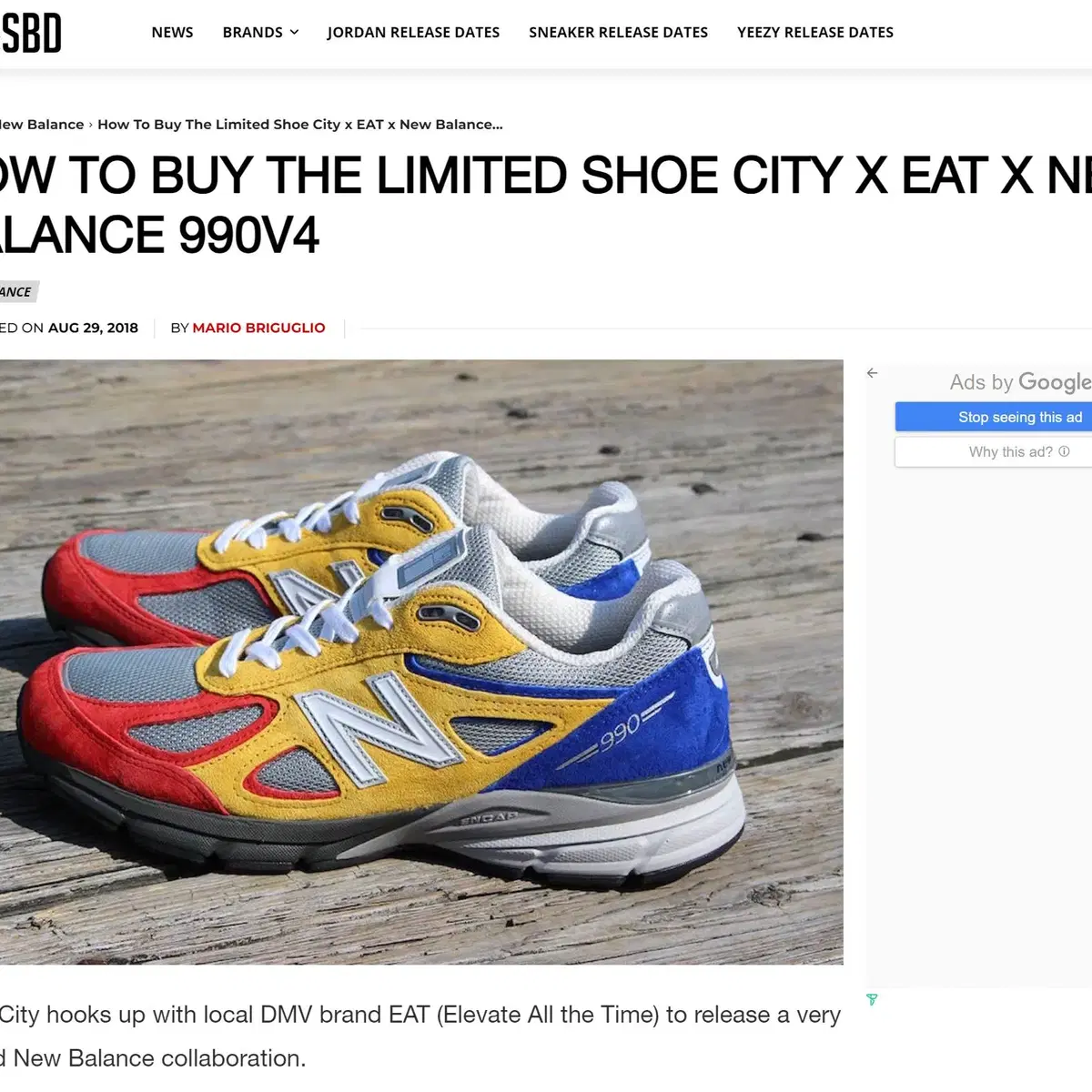 Shoe City x EAT x New Balance 990v4