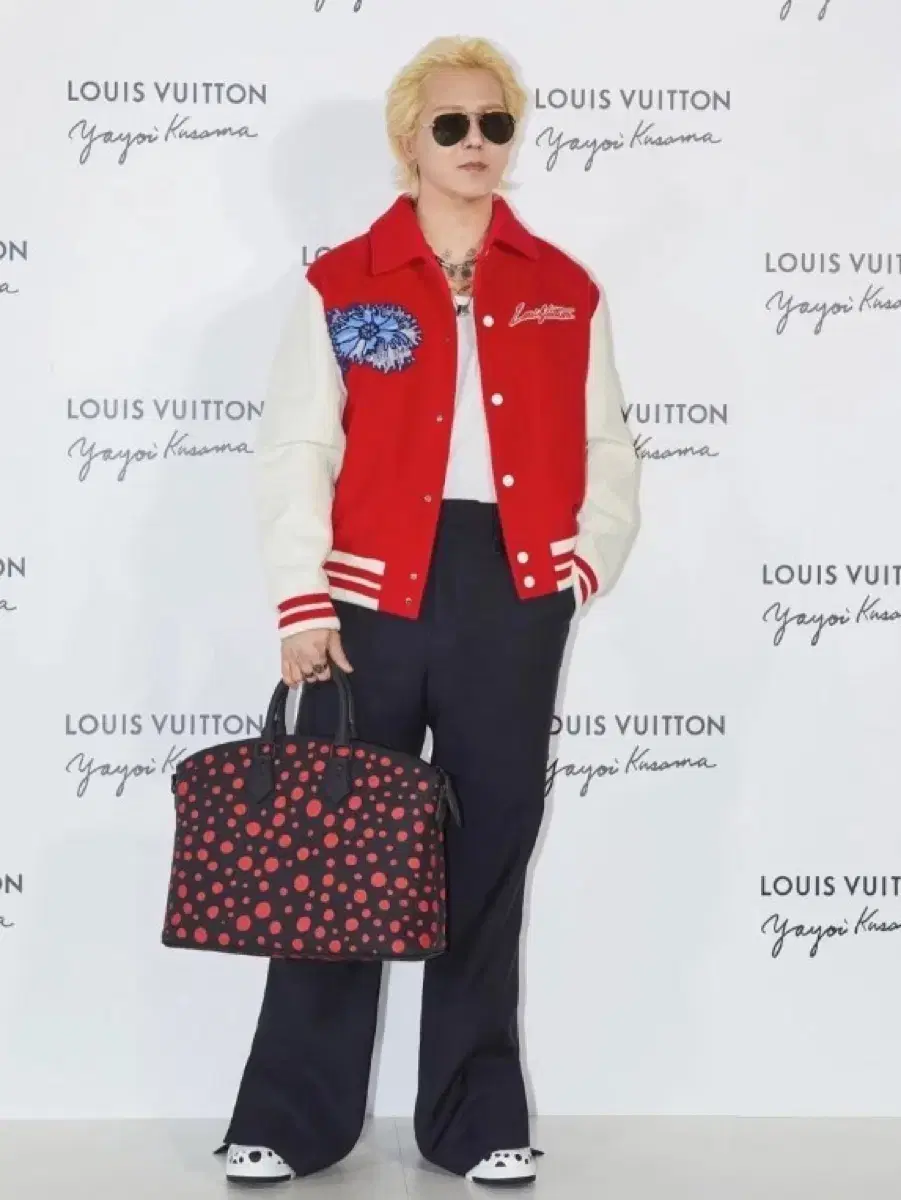 [48] Louis Vuitton x Kusamayoi Flower Embroidered Varsity Jacket