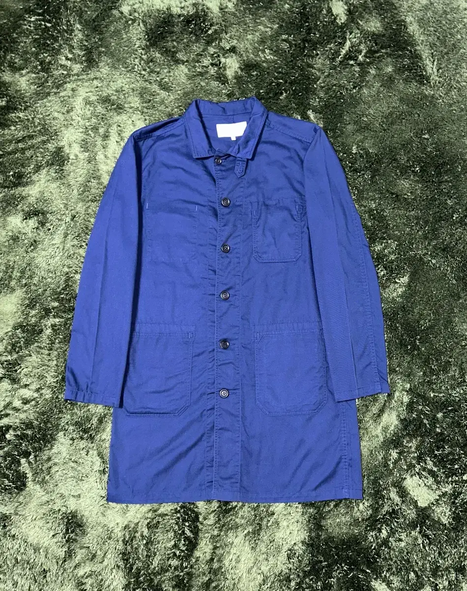 [M] Beams Light Cotton Long Coverall Coat Navy