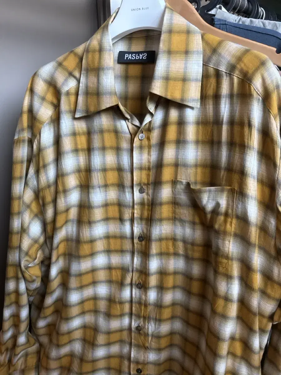 M)PAS 049 Check Shirt Yel