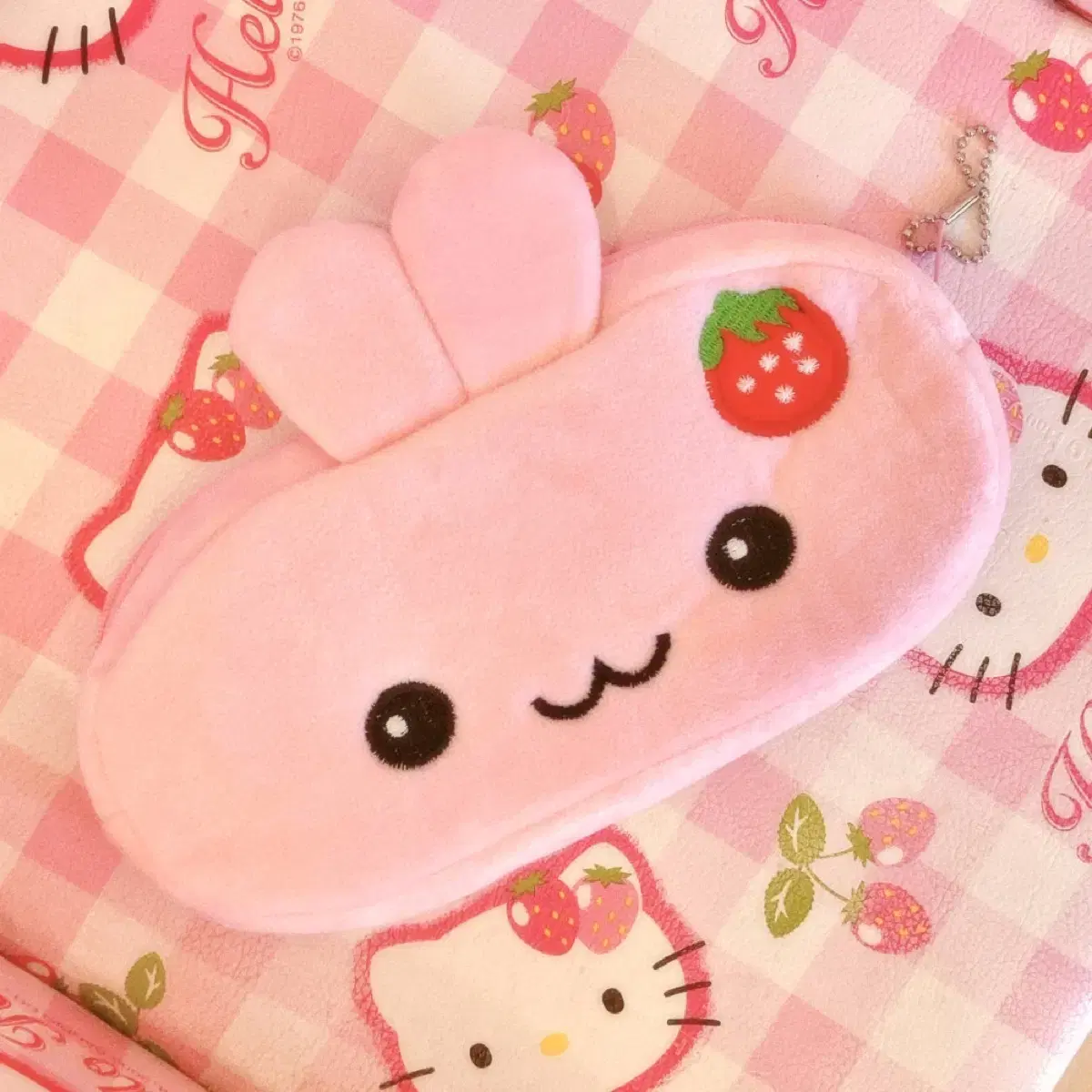 Strawberry Bunny Pencil Case Pow Mascot