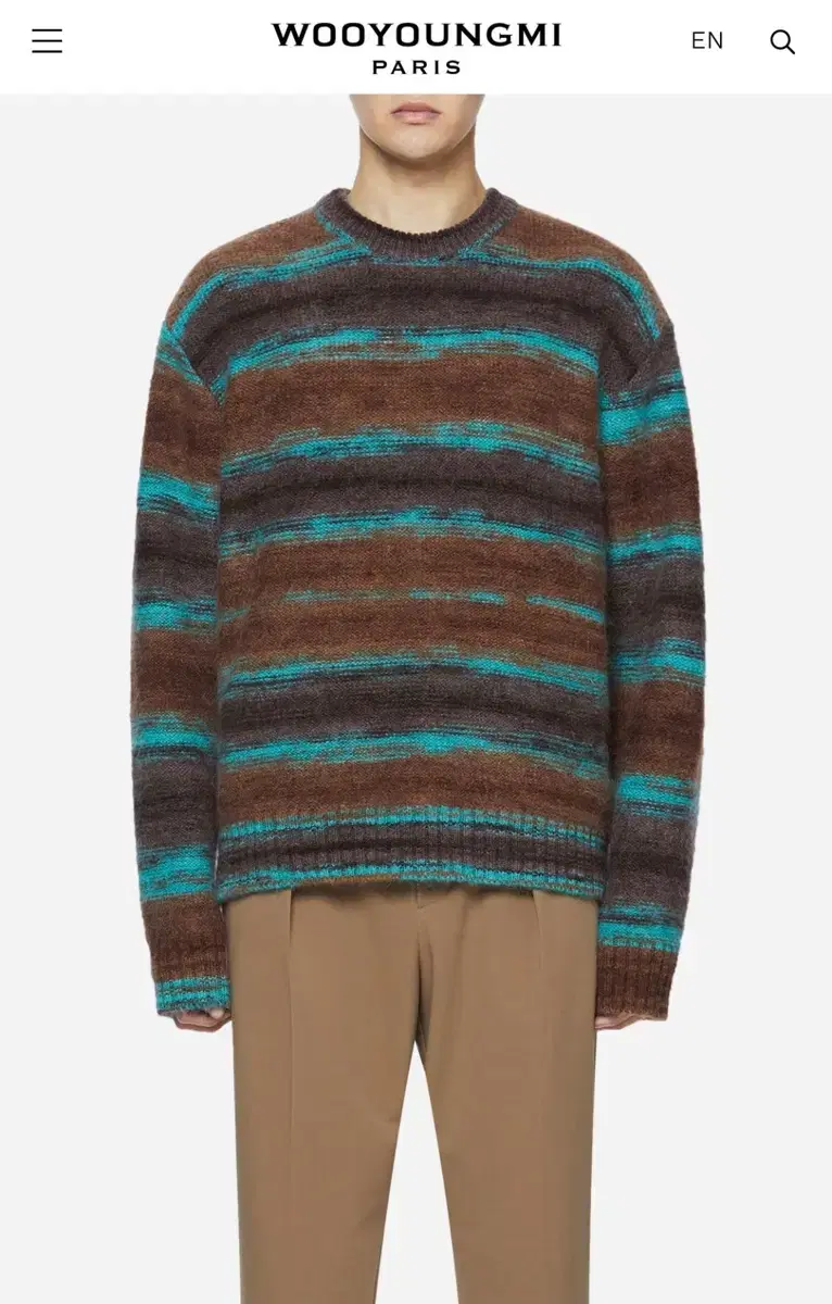 Wooyoung Mi Striped Mohair Knit Sweater FW21