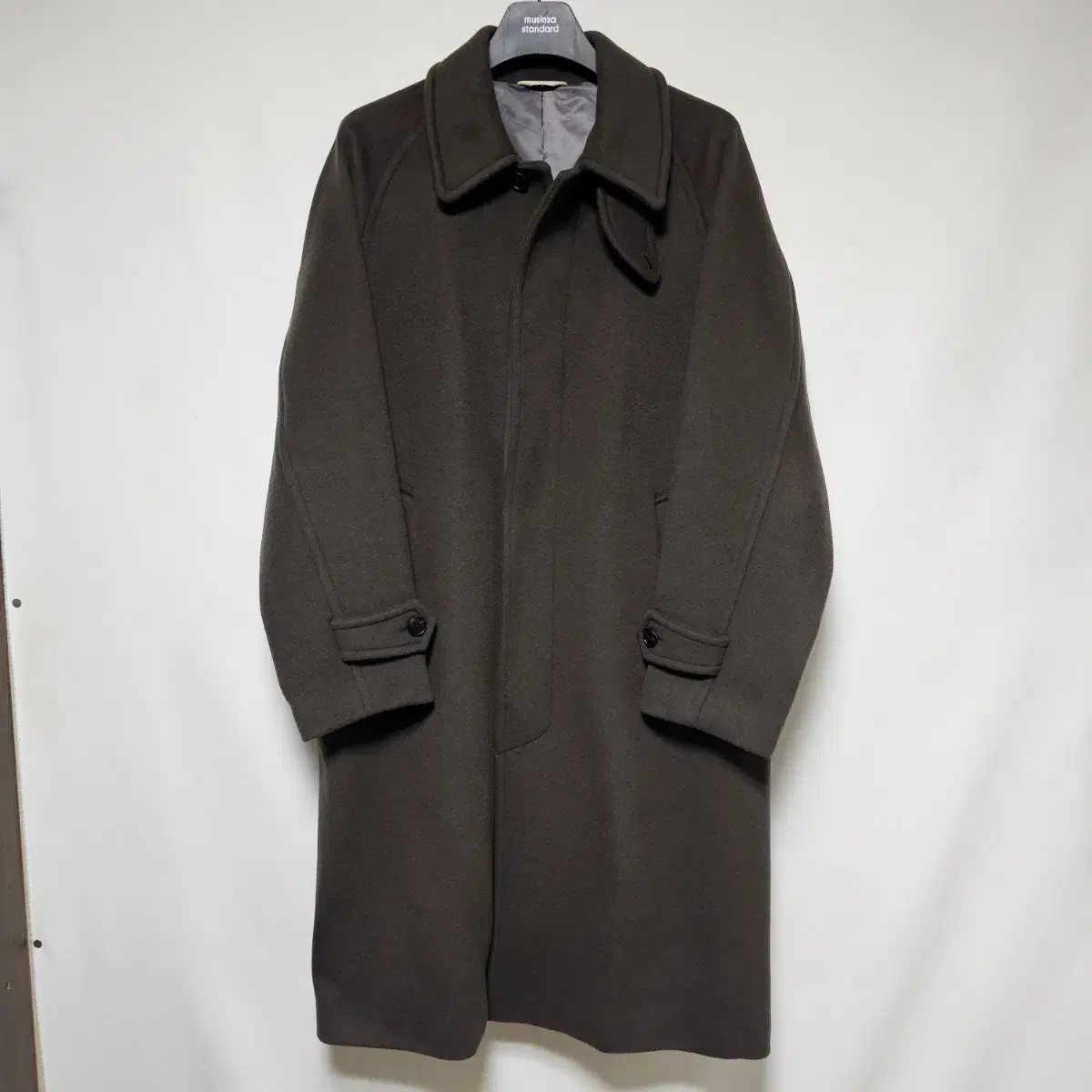 Hedges HIS wool-cashmere blend Balmacan coat khaki size L