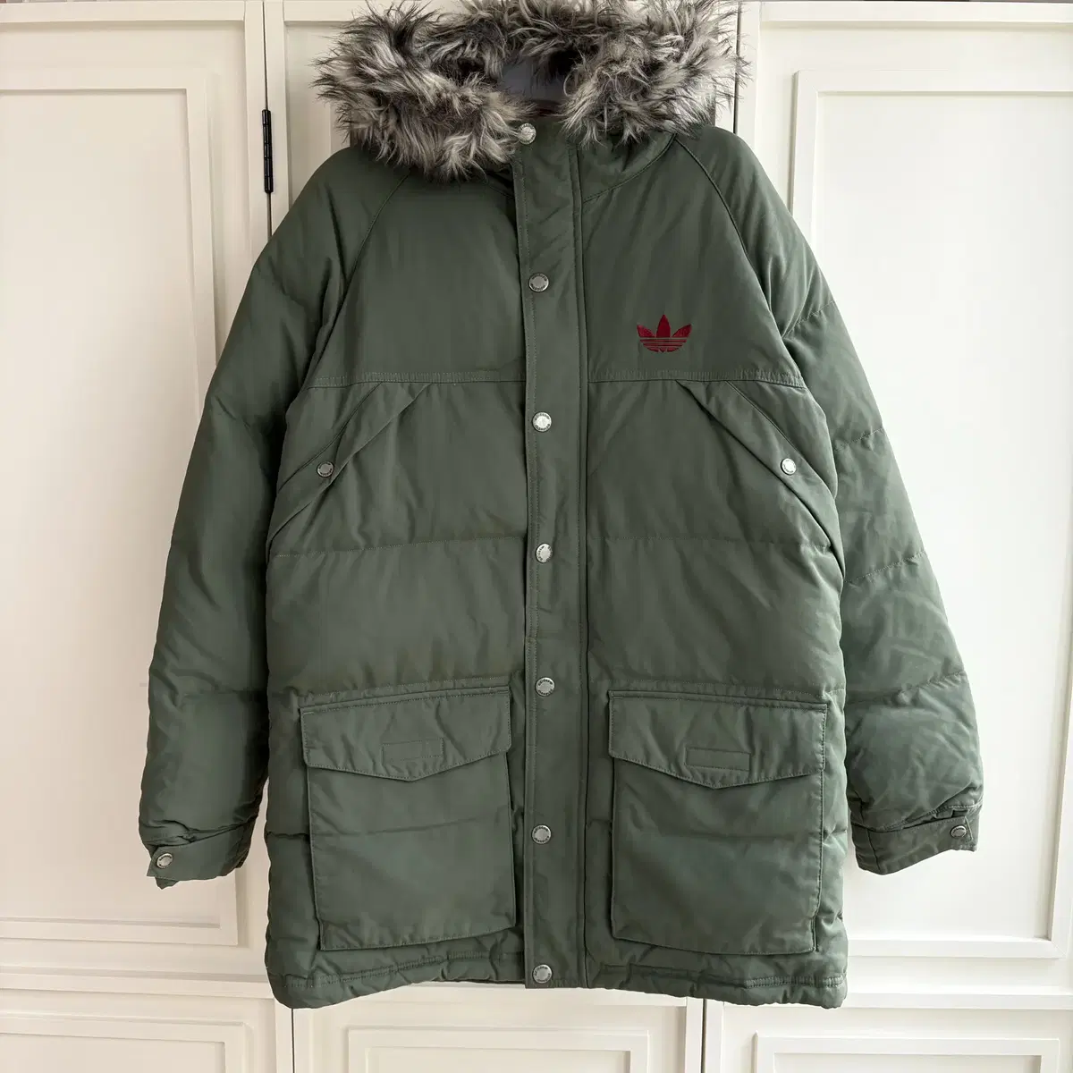 [XL]Adidas Khaki Duck Down Parka Goose Padded CK8410