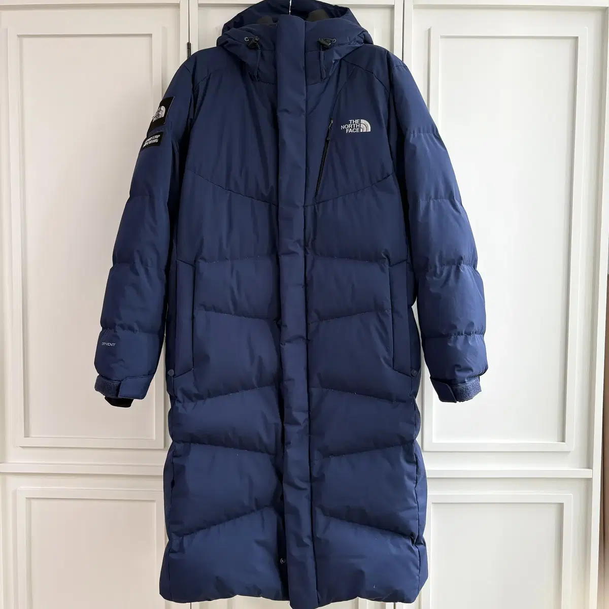 [L]The North Face Navy Long Down Jacket CK8412