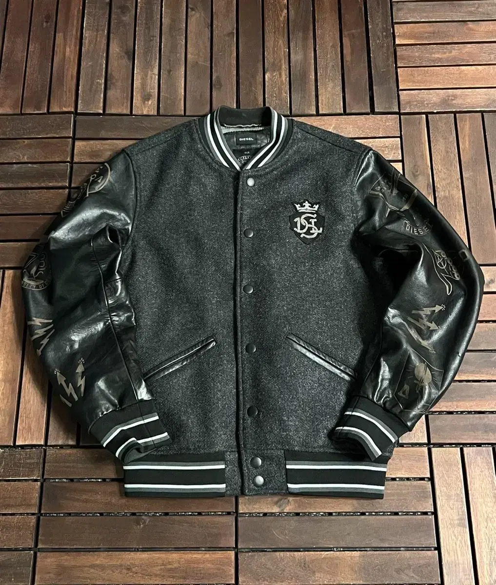 Diesel Diesel Stadium Varsity Cowhide Leather Jacket