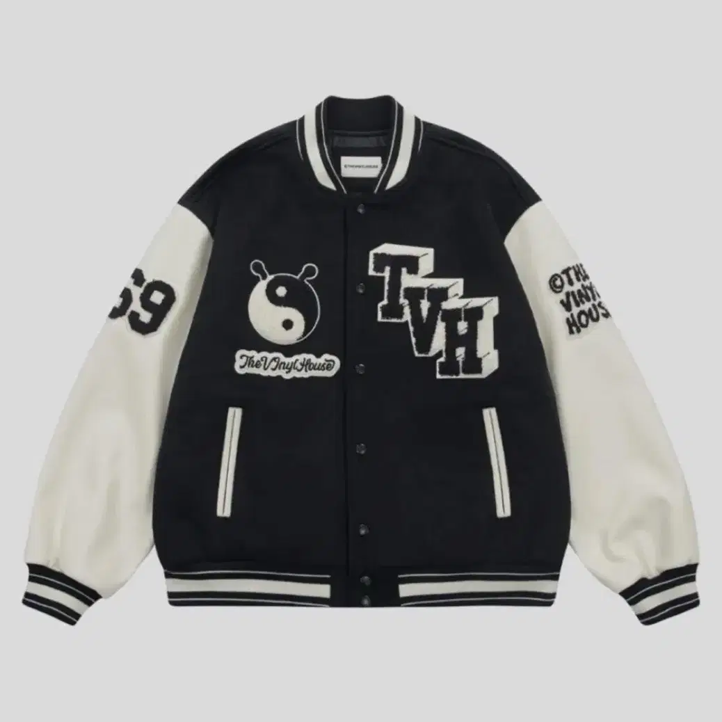 더바이닐하우스  YIN YANG VARSITY navy 사이즈 S