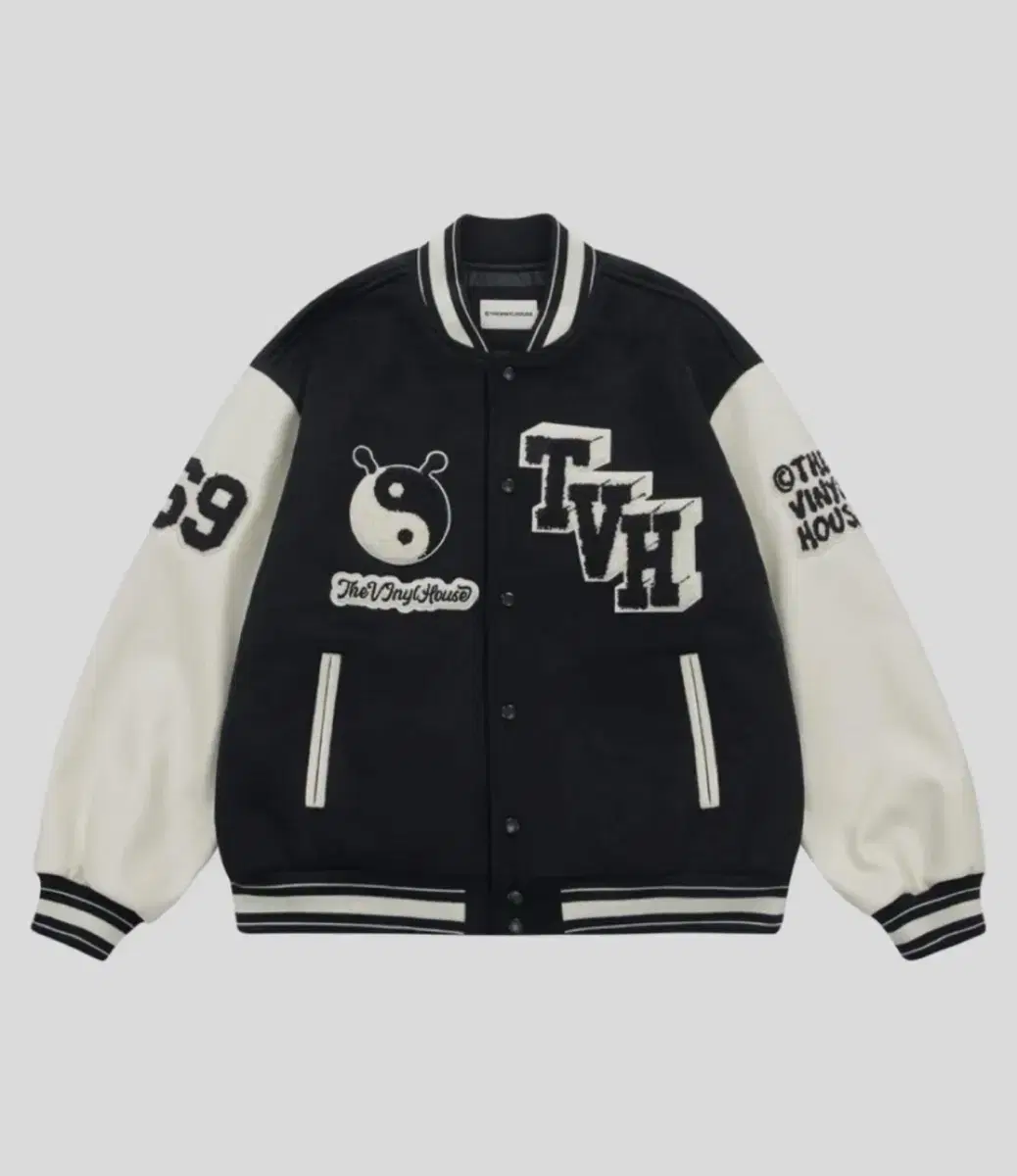 더바이닐하우스  YIN YANG VARSITY navy 사이즈 S