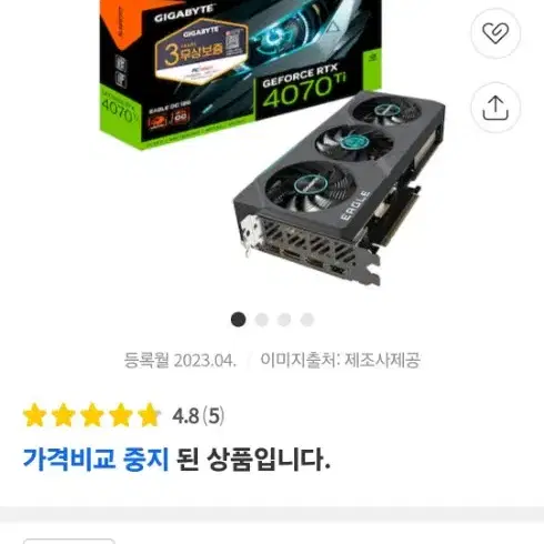 RTX 4070ti eagle OC V2 12GB