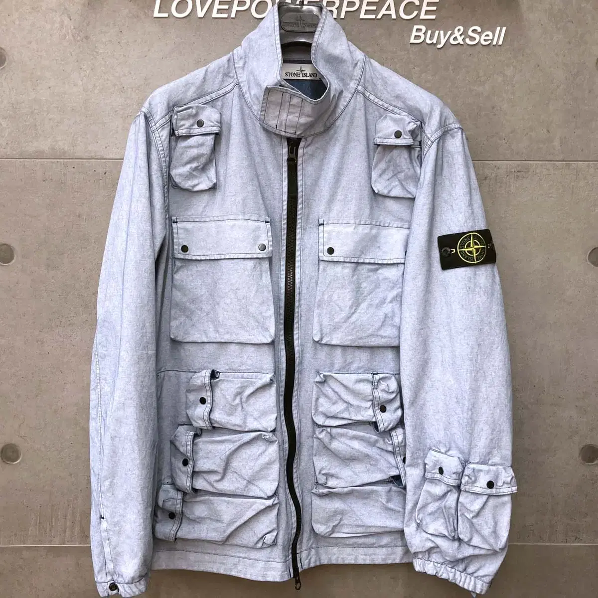 Stone Island Multi-Pocket Canvas Plakto Field Jacket-Bloo-G110138