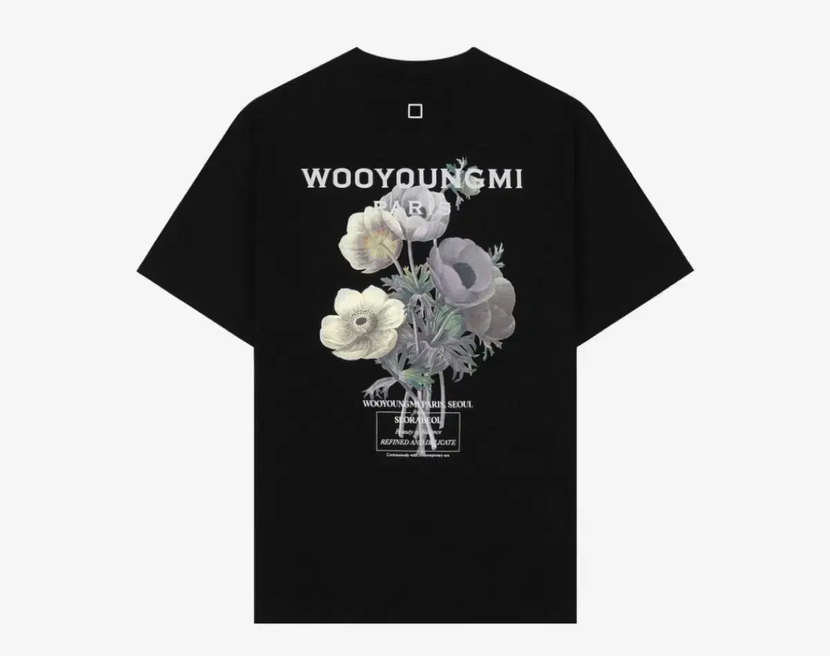 (46) Wooyoung Mi Flower Print Back Logo T-shirt 23FW