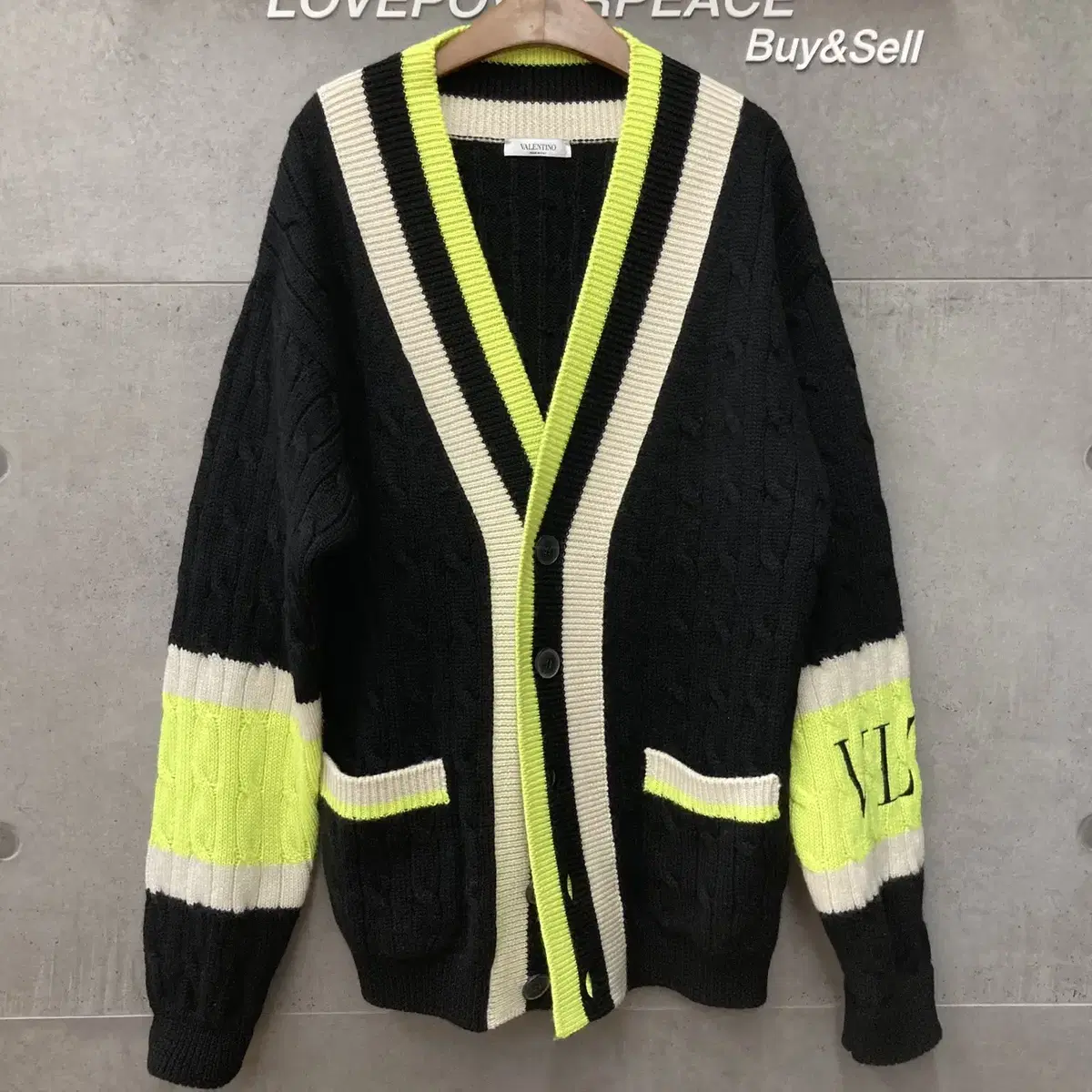 Valentino Wool Cardigan Black/Fluorescent UV3KA00V6MF-G110164