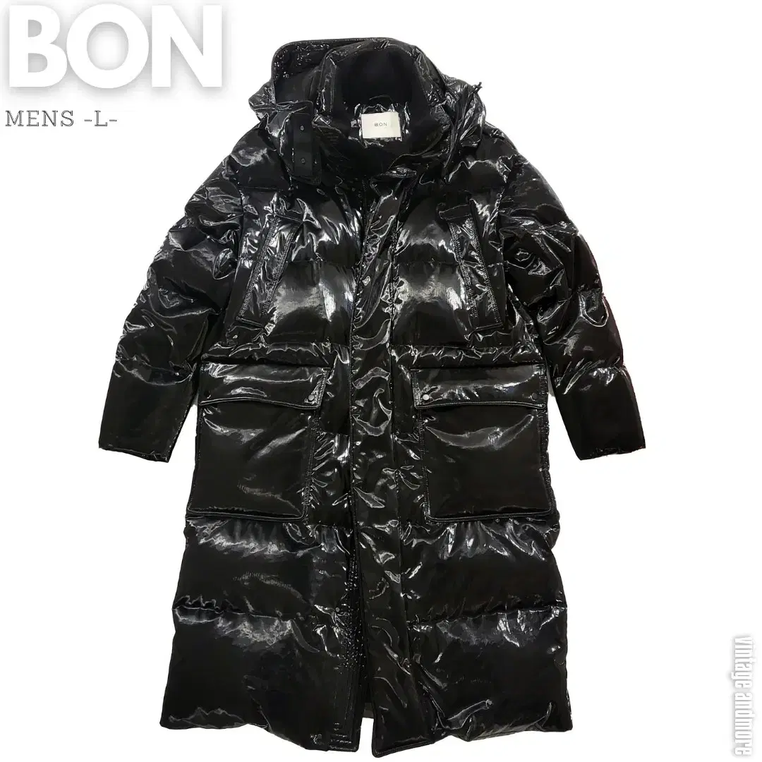 Bone Glossy Goose Down Long Puffer L